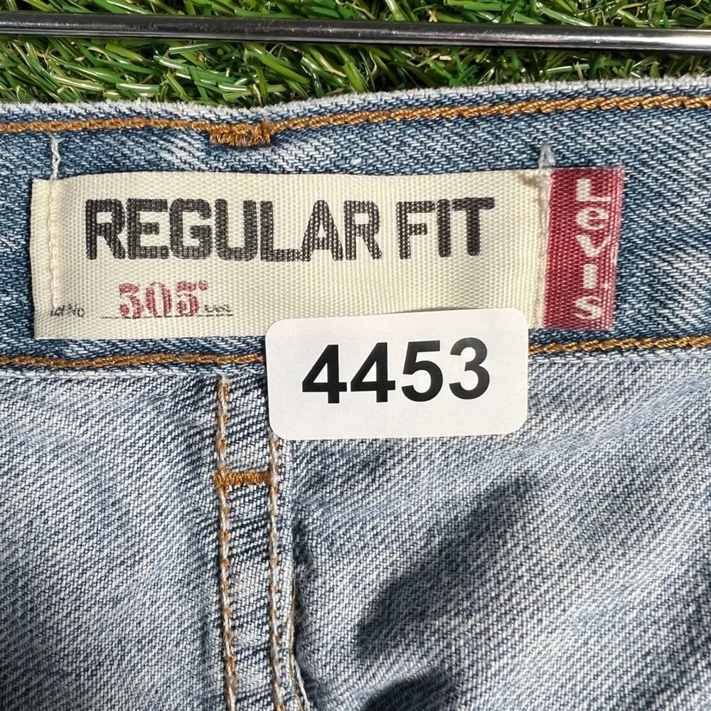 Levis 505 Regular Fit Mens Light Wash Blue Denim Jeans 38x29